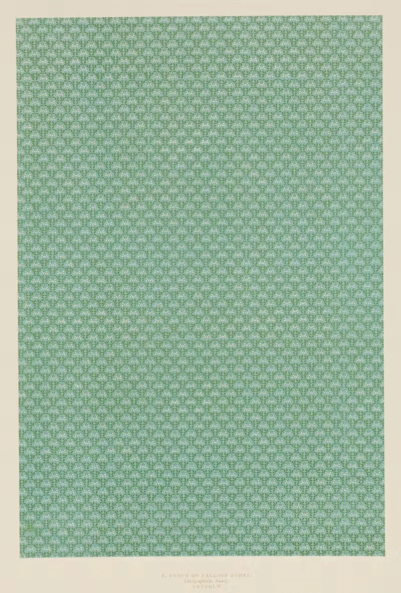 Литографированная форзацная бумага by С. Буш-дю Фаллуа, 1900 — digital art print download
