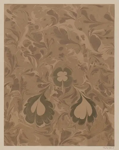 Рисунок мраморной бумаги (с флоральными мотивами) by Хуго Охман, 1900 — digital art print download