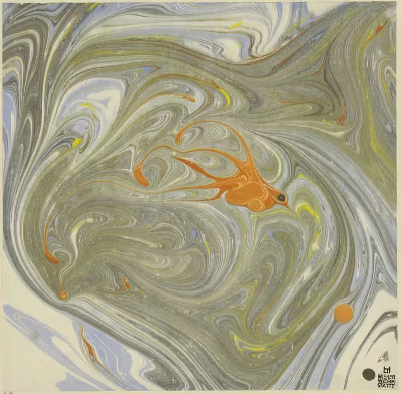 Мраморная бумага (с мотивом птицы) by Иосиф Хофман, 1903 - 1907 — digital art print download
