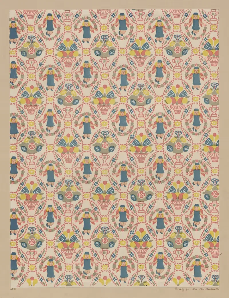 Lithografiertes Papier als Vorsatz zu Der Buntscheck — Konrad Ferdinand von Freyhold