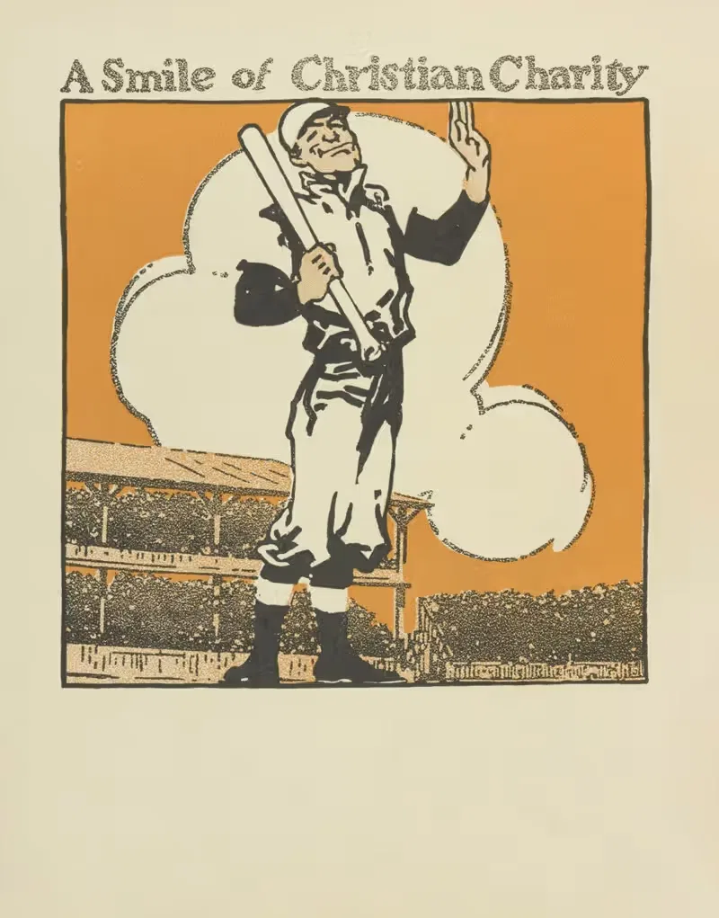 Кейси на бите, пл. 10 by Дэн Сайр Гроесбек, 1912 — digital art print download