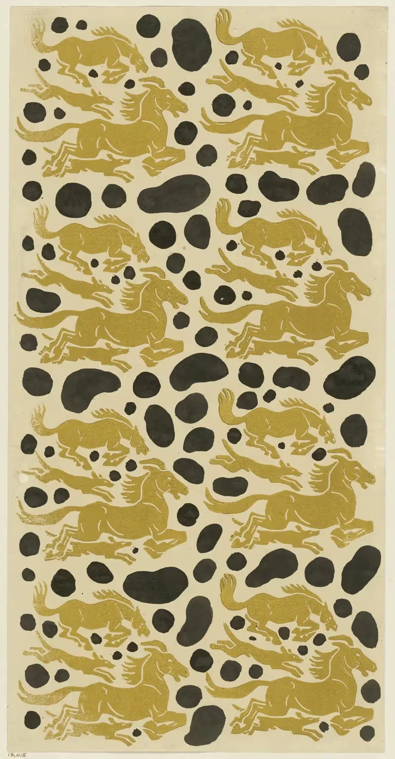 Цветная бумага (Лошади и собаки) by Мария фон Ухатиус, 1902 - 1913 — digital art print download
