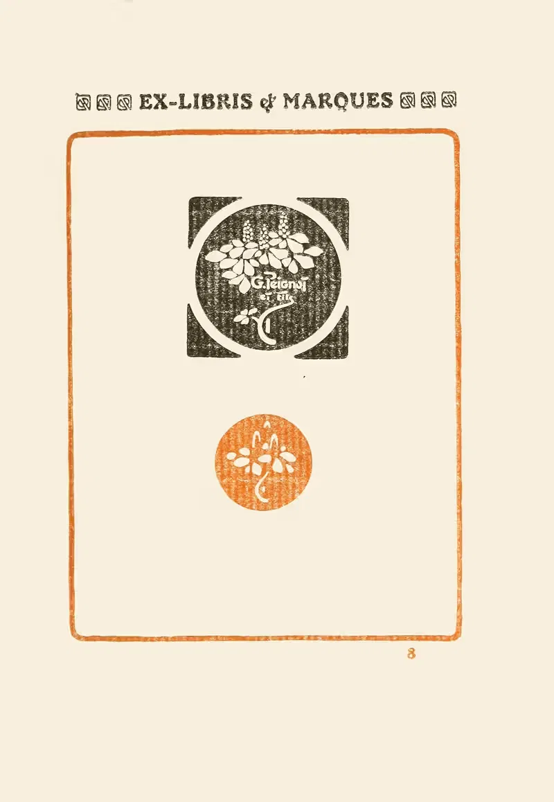 Второй том книг монограмм, марок, печатей и экслибрисов Пл.08 by Жорж Ориоль, 1908 — digital art print download
