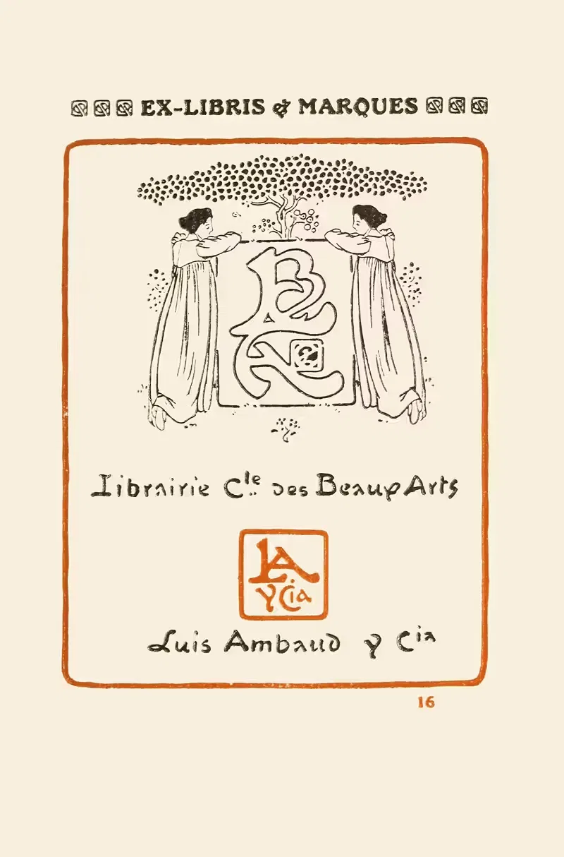 Вторая книга монограмм, марок, печатей и экслибрисов Пл.14 by Жорж Ориоль, 1908 — digital art print download