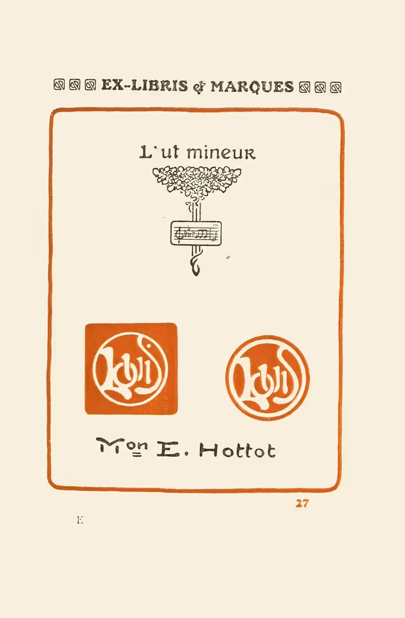 Вторая книга монограмм, марок, печатей и экслибрисов Пл.25 by Жорж Ориоль, 1908 — digital art print download