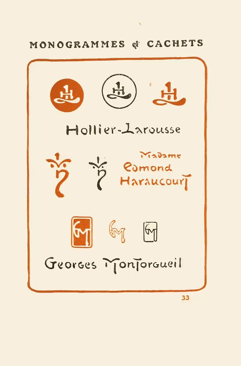 Вторая книга монограмм, марок, печатей и экслибрисов, Пл.31 by Жорж Ориоль, 1908 — digital art print download