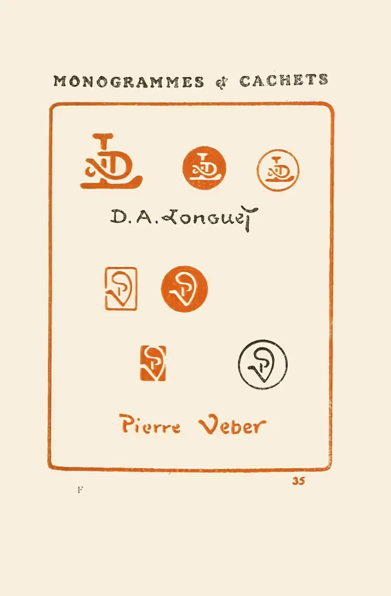 Вторая книга монограмм, знаков, печатей и экслибрисов Пл.33 by Жорж Ориоль, 1908 — digital art print download