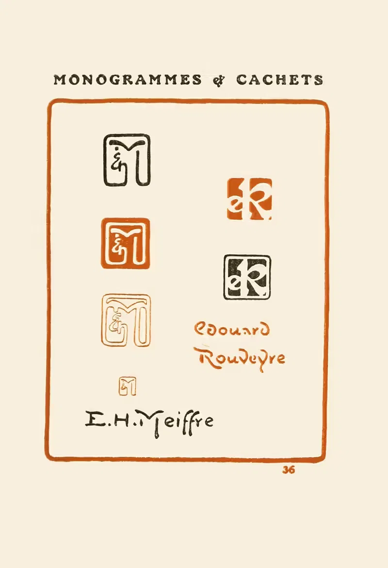 Вторая книга монограмм, знаков, печатей и экслибрисов Пл.34 by Жорж Ориоль, 1908 — digital art print download