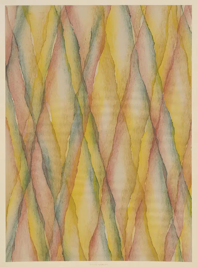 Schabloniertes Papier (Schablonenwischpapier) — Otto Gurbat
