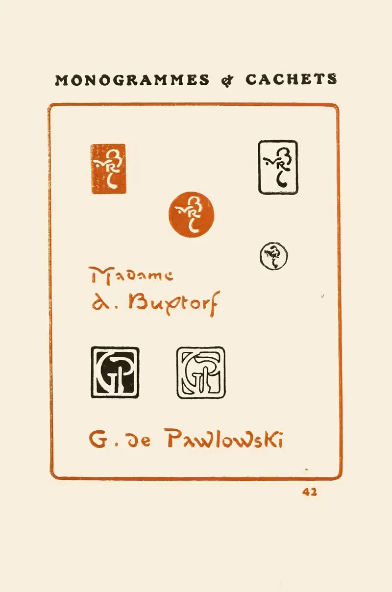 Вторая книга монограмм, знаков, печатей и экслибрисов Пл.40 by Жорж Ориоль, 1908 — digital art print download