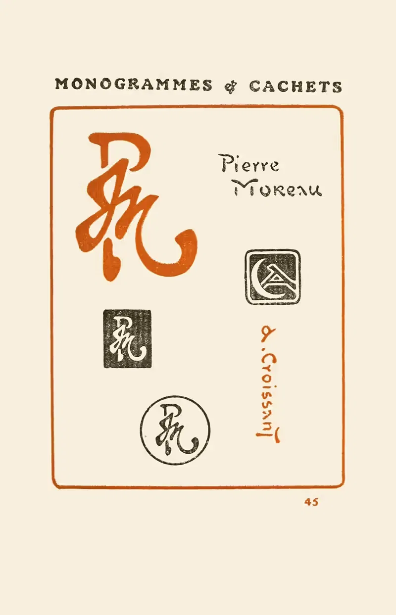 Вторая книга монограмм, марок, печатей и экслибрисов Пл.43 by Жорж Ориоль, 1908 — digital art print download