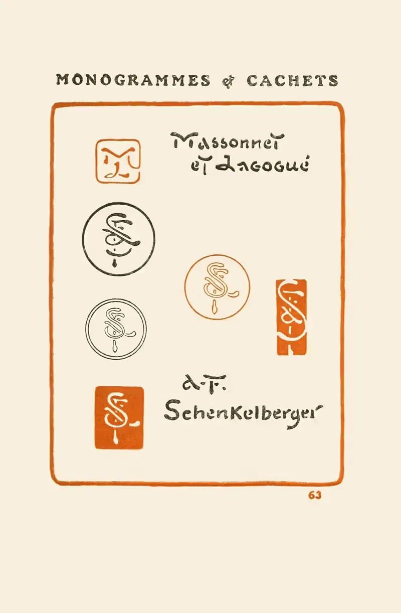 Вторая книга монограмм, марок, печатей и экслибрисов Пл.61 by Жорж Ориоль, 1908 — digital art print download