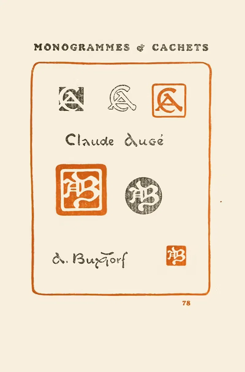 Вторая книга монограмм, знаков, печатей и экслибрисов Pl.76 by Жорж Ориоль, 1908 — digital art print download