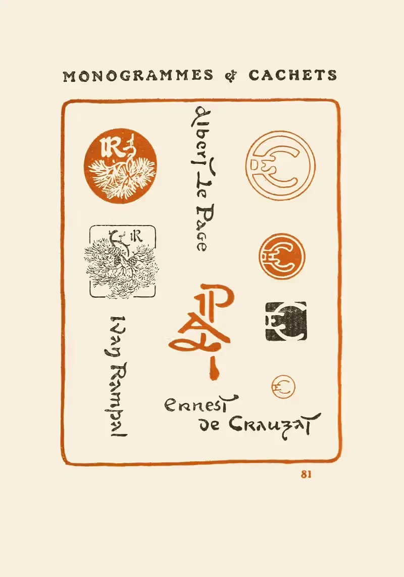 Вторая книга монограмм, знаков, печатей и экслибрисов Пл.79 by Жорж Ориоль, 1908 — digital art print download