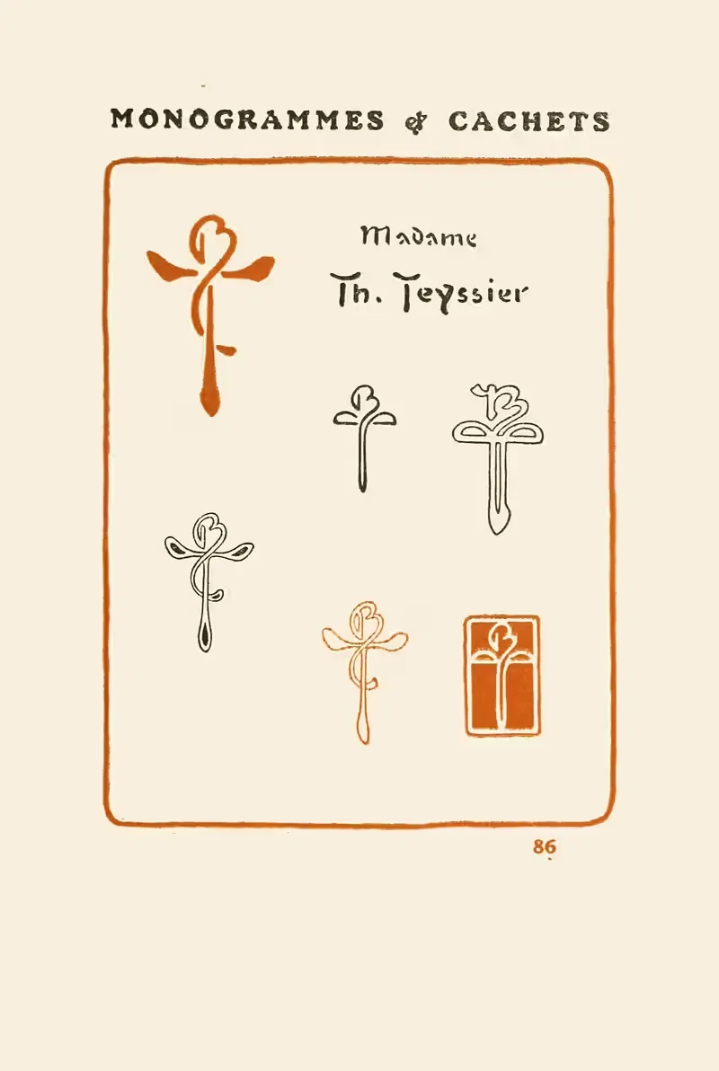 Вторая книга монограмм, знаков, печатей и экслибрисов, Пл.84 by Жорж Ориоль, 1908 — digital art print download