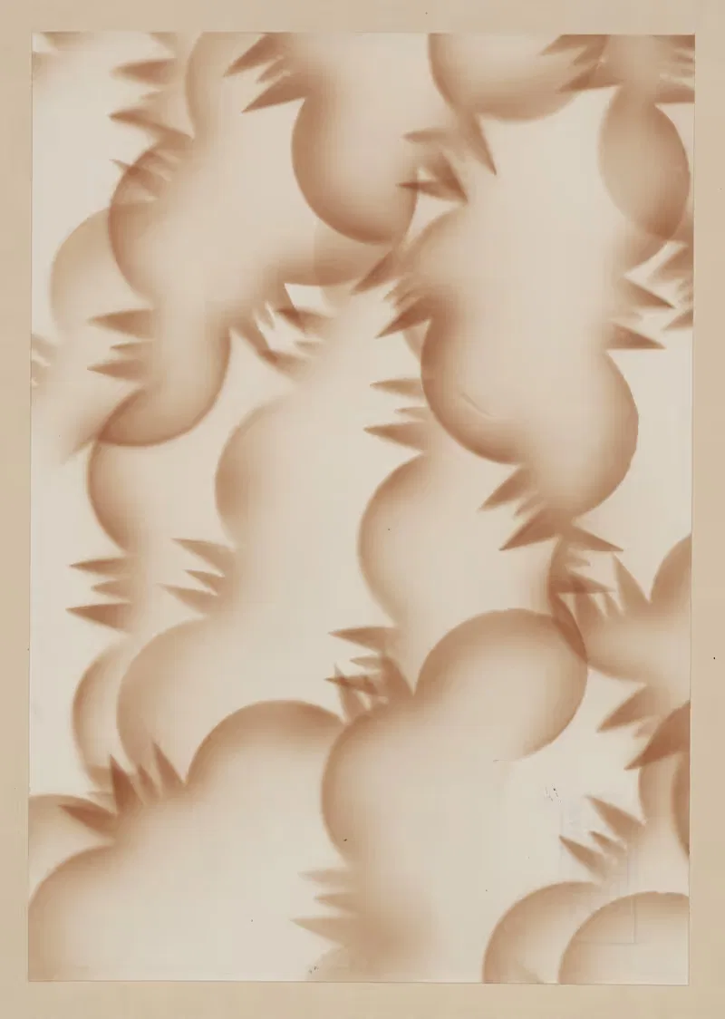 Schabloniertes Papier (Schablonenspritzpapier) — Walter Birke