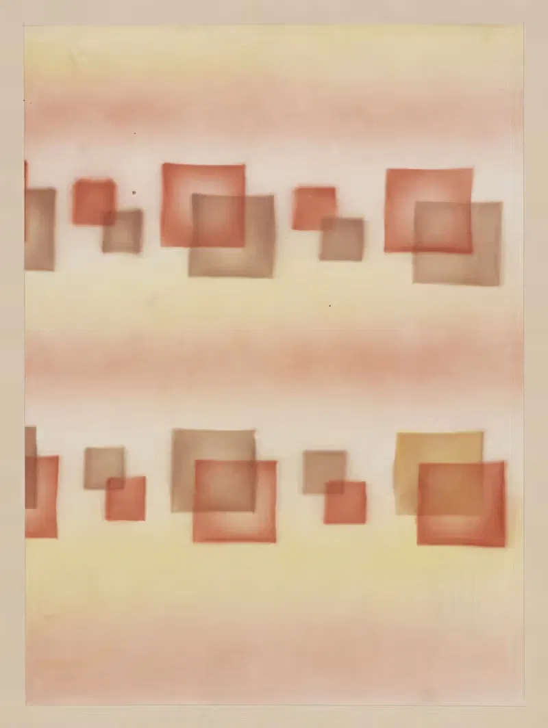 Schabloniertes Papier (Schablonenspritzpapier) — Walter Birke