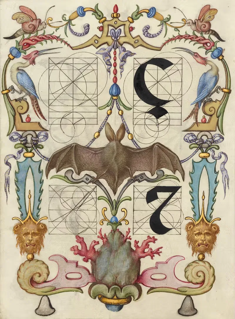 Руководство по построению букв ç и тиронянского et by Йорис Хефнагел, 1561–1596 — digital art print download