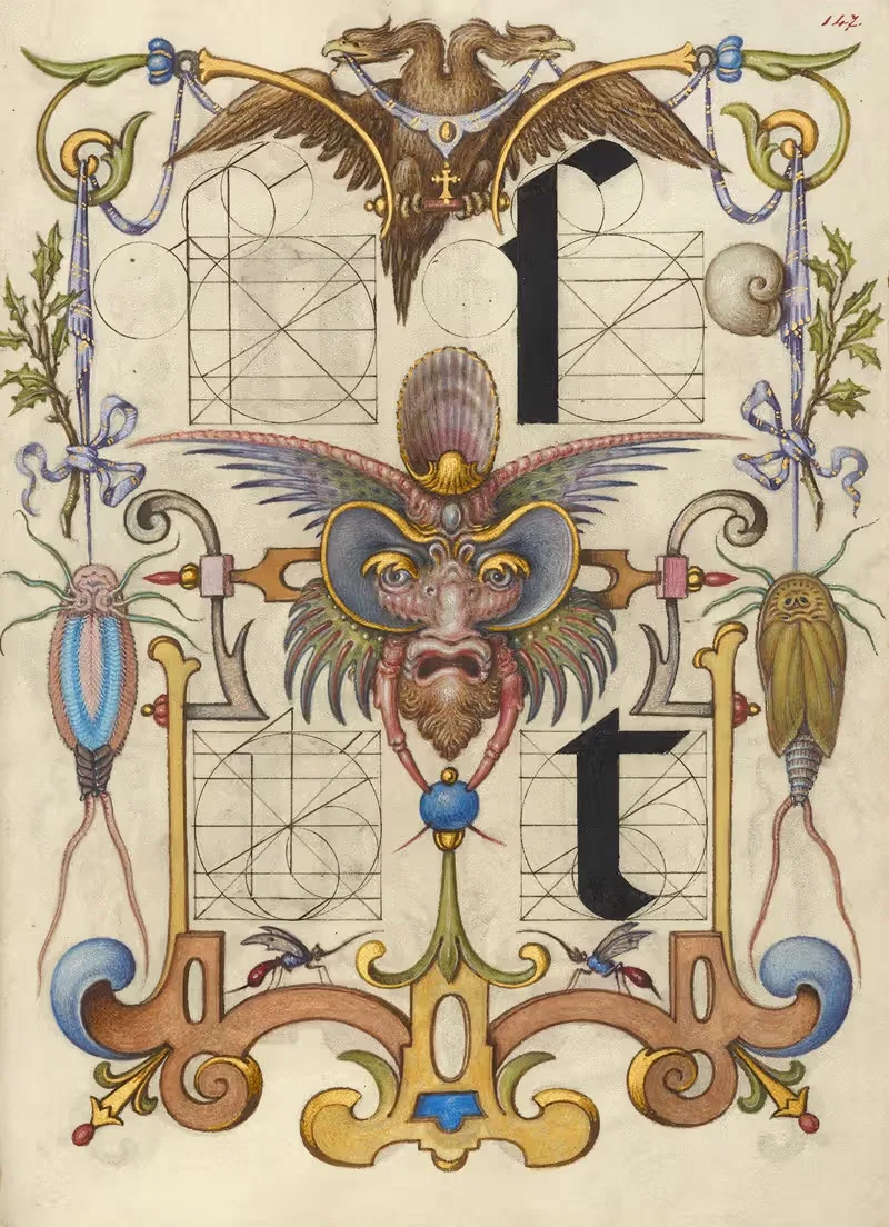 Руководство по построению букв s и t by Йорис Хефнагел, 1561–1596 — digital art print download