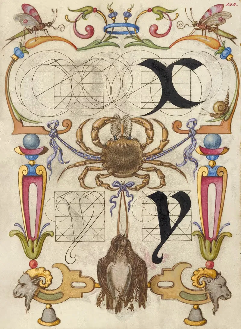 Руководство по построению букв x и y by Йорис Хефнагел, 1561–1596 — digital art print download