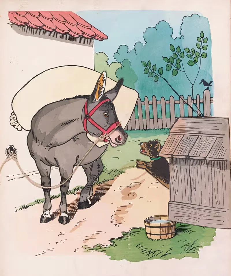 Осел и собака by Лотар Меггендорфер, 1884 — digital art print download
