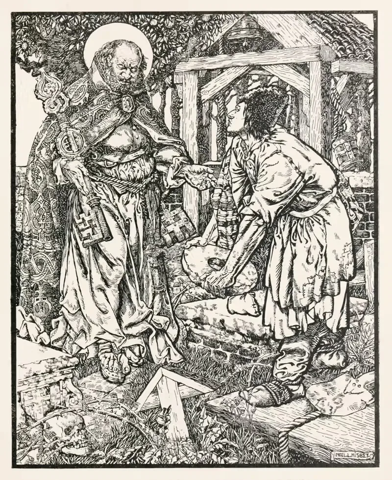 Suddenly St Peter appeared to him by Noel Nisbet, 1916 — digital art print download