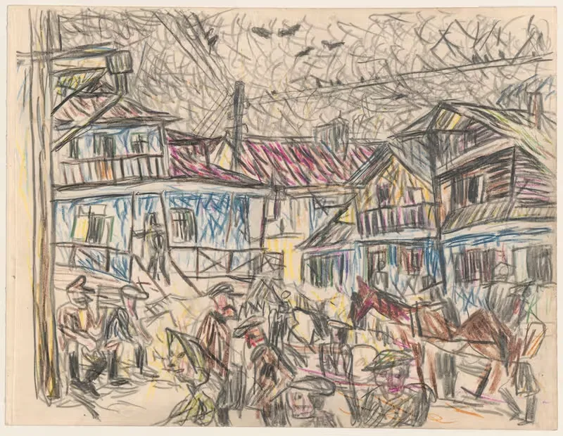 Сцена с рынка by Станислав Осостович, 1934 - 1937 — digital art print download