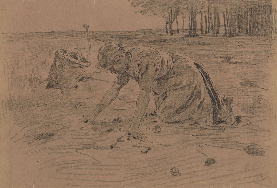 Geknielde aardappelrooister by Виллем Витсен, 1884-1887 — digital art print download
