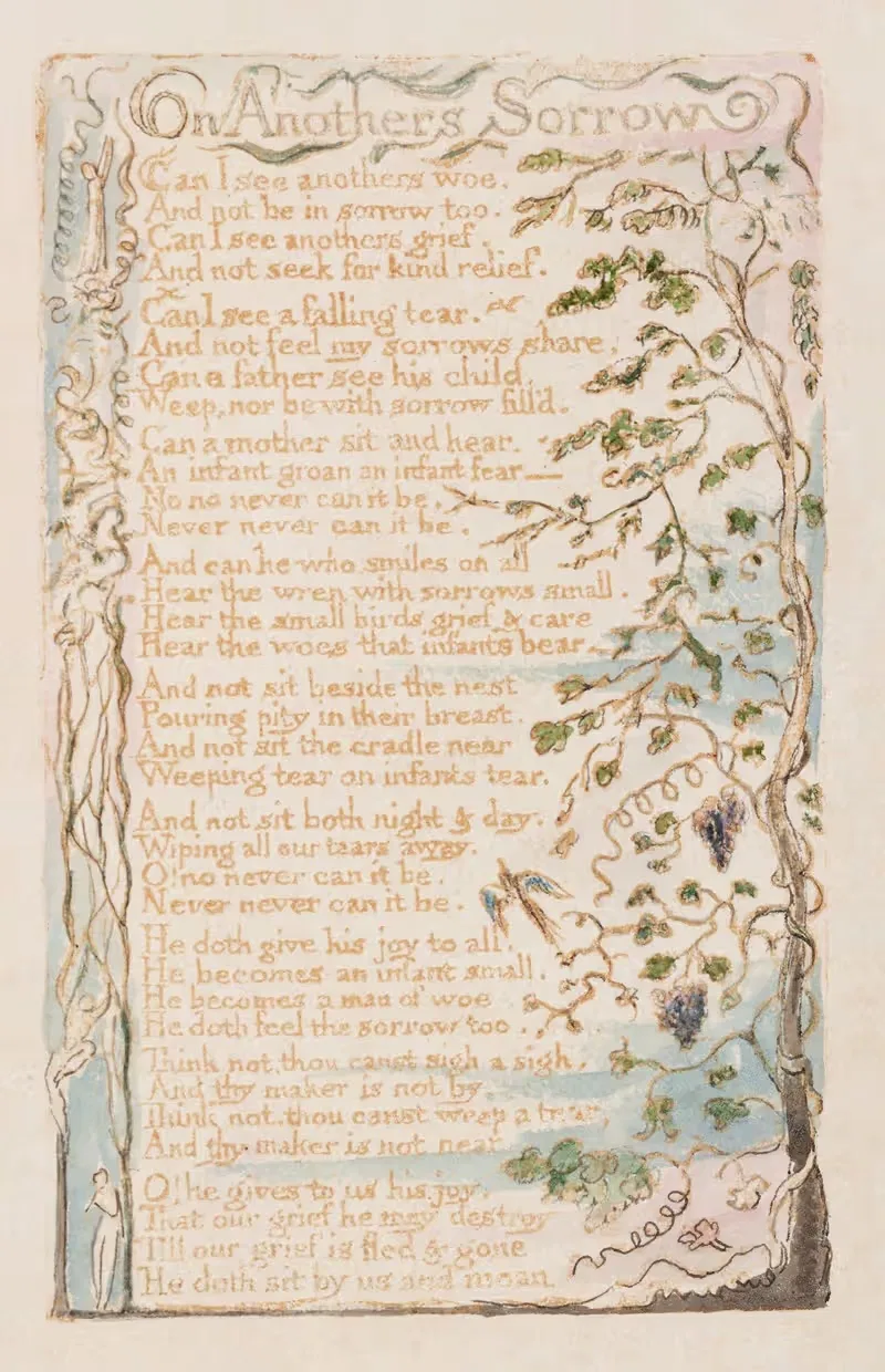 Пл. 14 – О горе другого by Уильям Блейк, 1789 — digital art print download