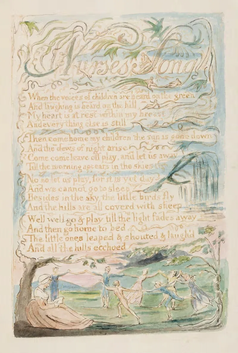 Pl. 24 – Nurses Song by William Blake, 1789 — digital art print download