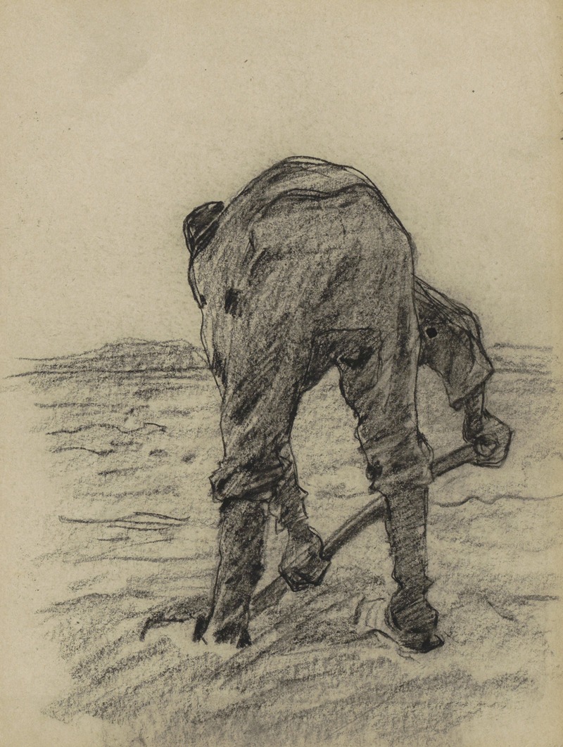 Gravende man, mogelijk een heiwerker — Willem Witsen
