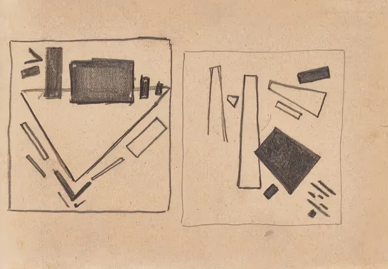 Compositions 11 R by Kazimir Malevich, 1915-1916 — digital art print download