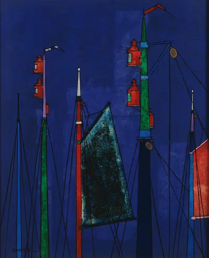 Мачты рыболовных судов by Леон Сметс, 1968 — digital art print download