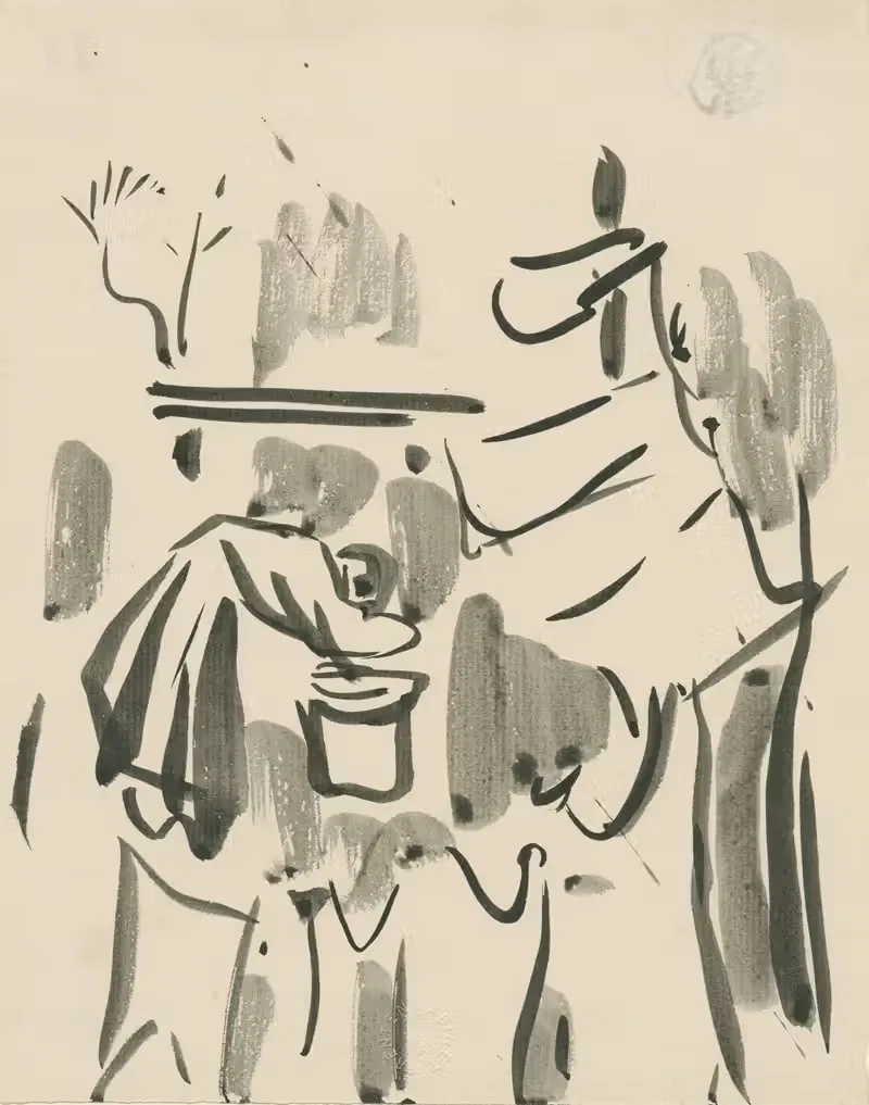 Bezige vrouw in de tuin — Rik Wouters