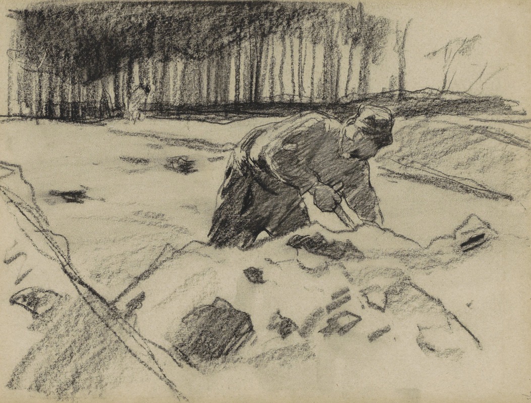 Landschap met gravende heiwerker — Виллем Витсен