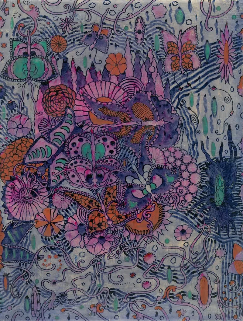 A Butterfly Textile Design, for Sefton Fabrics, Belfast — Harry Clarke