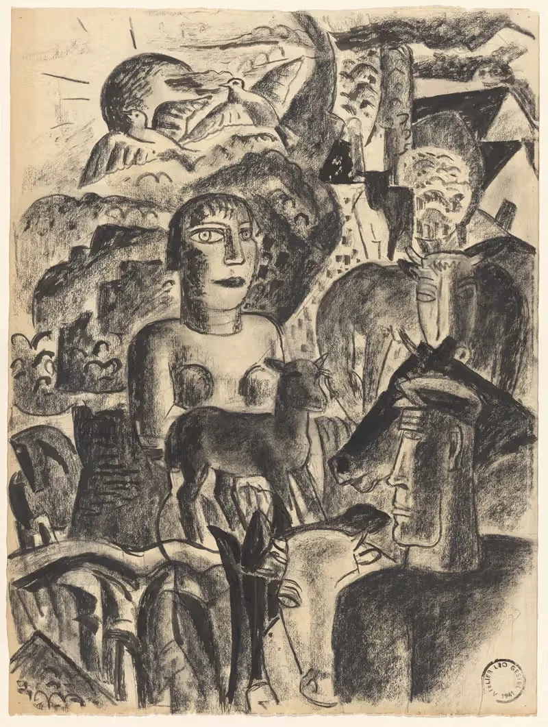 Крестьянская семья by Лео Гестел, 1926 — digital art print download