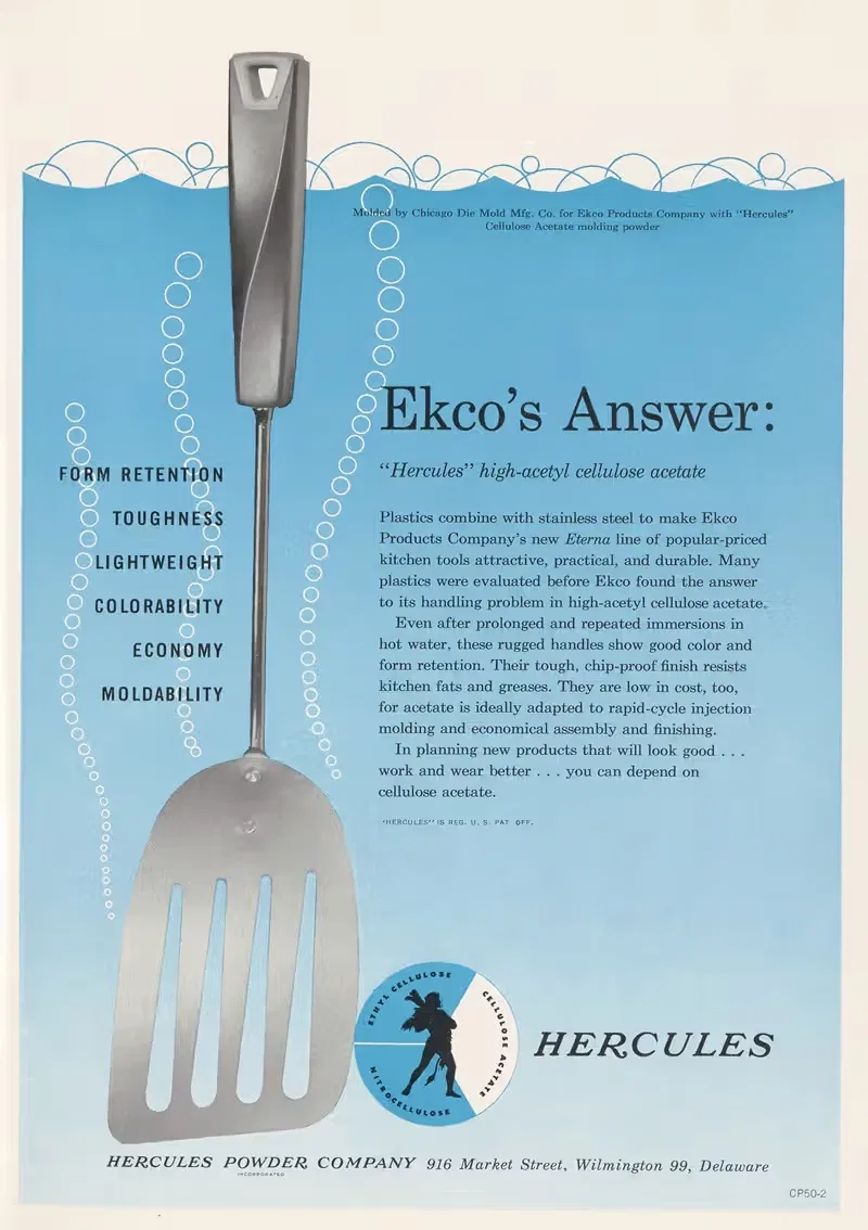 Ekco's Answer: 'Hercules' High-Acetyl Cellulose Acetate — Hercules Incorporated