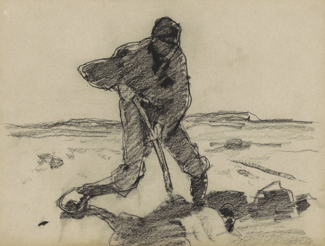 Man met spade, mogelijk een heiwerker — Willem Witsen