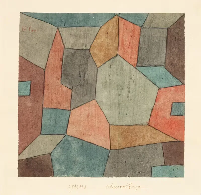 Узкие дома (Сгруппированные дома) by Поль Клее, 1939 — digital art print download