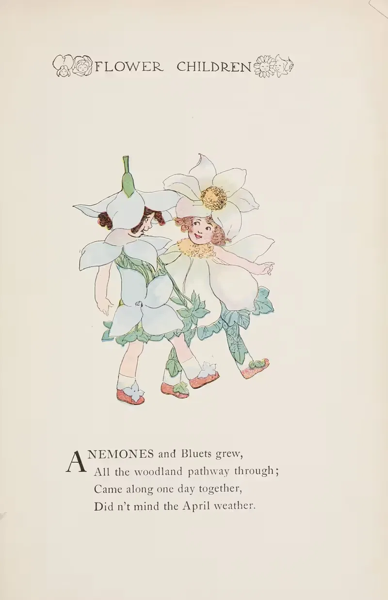 Flower Children pl10 by Marion T. Ross, 1910 — digital art print download