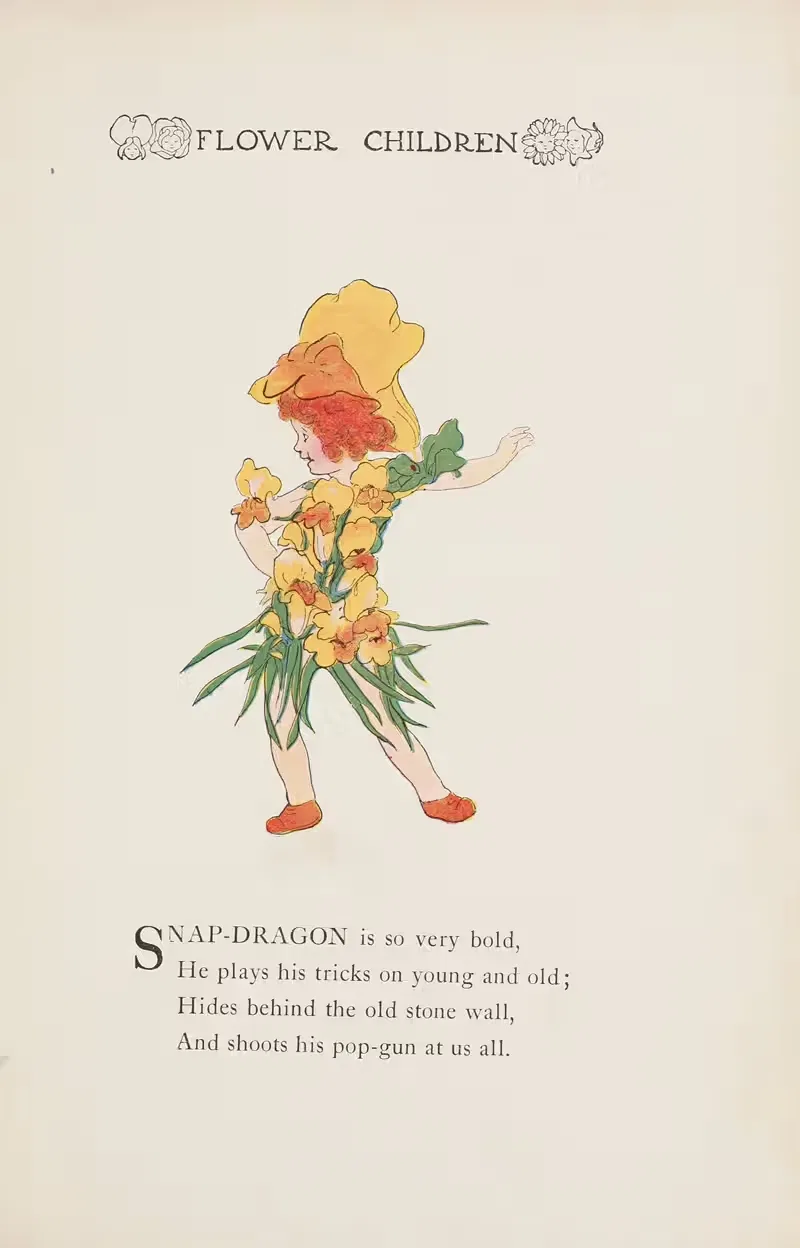 Flower Children pl40 by Marion T. Ross, 1910 — digital art print download