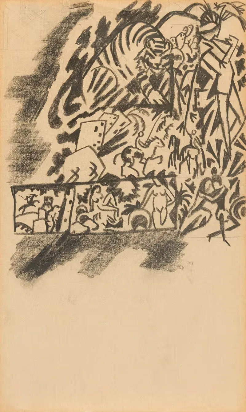 Эскиз для охоты на тигров by Август Макке, 1912 — digital art print download