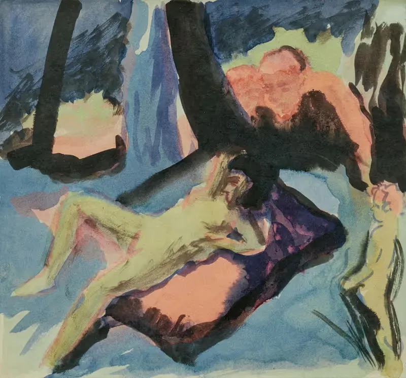 Композиция II (Сусанна в ванной) by Август Макке, 1913 — digital art print download