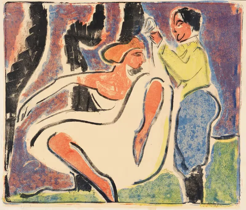Русская танцевальная пара by Эрнст Людвиг Кирхнер, 1909 — digital art print download