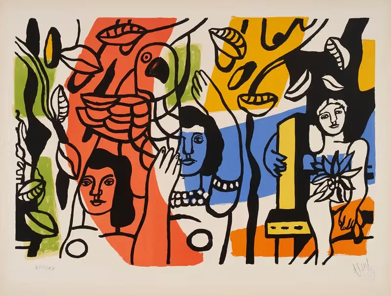 Les femmes au perroquet — Fernand Léger