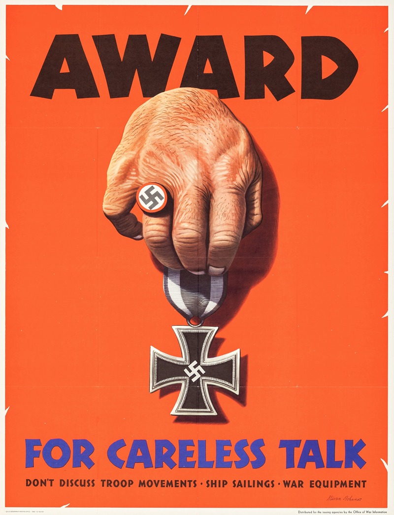 Award, For Careless talk by Stevan Dohanos, 1944 — digital art print download