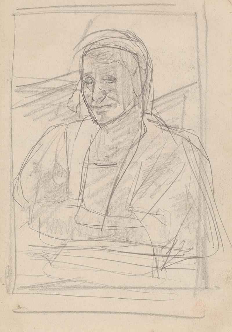 Schets van een oude vrouw met hoofddoek — Willem Witsen