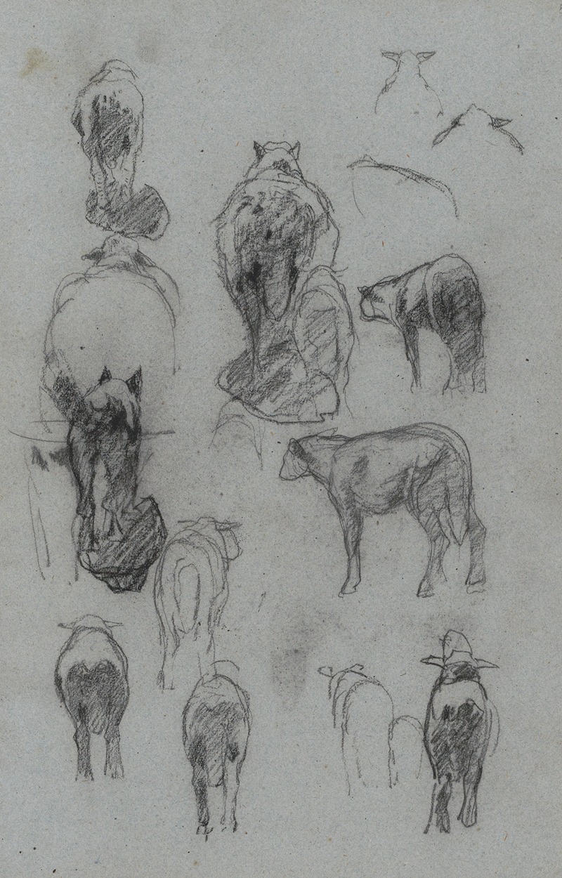 Studieblad met schapen by Willem Witsen, 1884-1887 — digital art print download