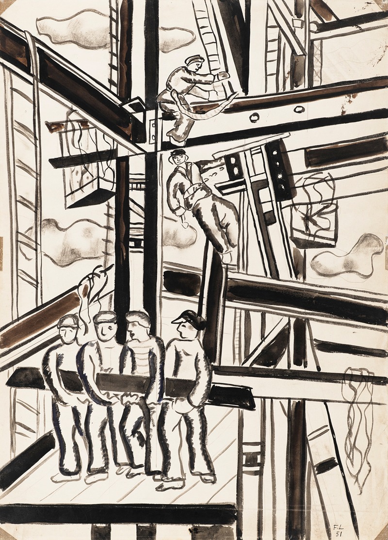 Les Constructeurs by Fernand Léger, 1951 — digital art print download